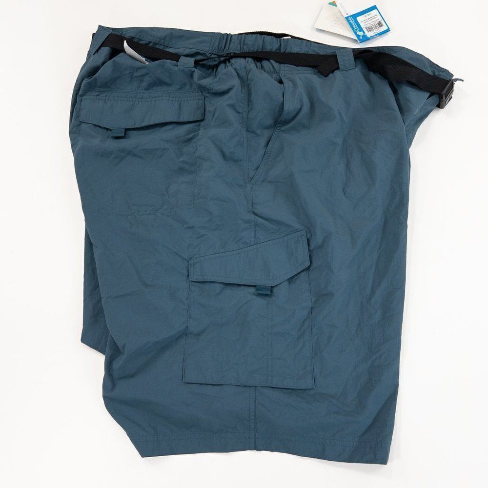 Columbia Silver Ridge Cargo Shorts Mens 53x12 Blue Nylon Belted Outdoor Hiking - Picture 9 of 12